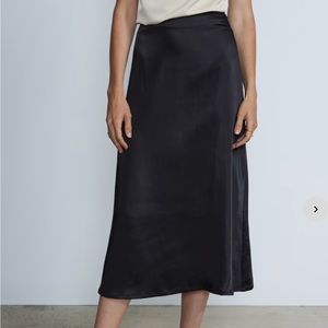 NWT Satin Slip Skirt XL Black